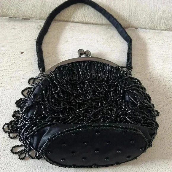Black beaded evening bag - Picture 2 of 10